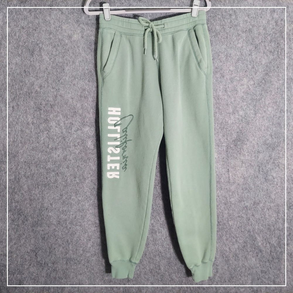 Hollister Women XS Jogger Pants Y2K Tapered Drawstring Fleece Athleisure Casual
